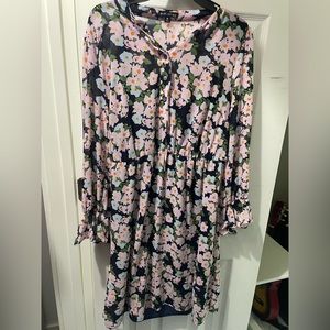 J Crew Floral Print Button Down Dress